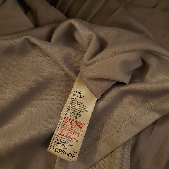 TOPSHOP Metallic Plunge Pleat Midi Dress - Picture 7 of 7